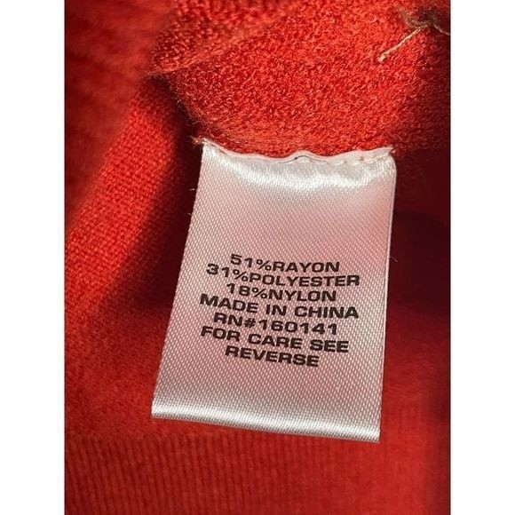 Olive and Vine Burnt Orange Beatie Button Detail Cowl Neck Sweater Size S - Picture 8 of 8